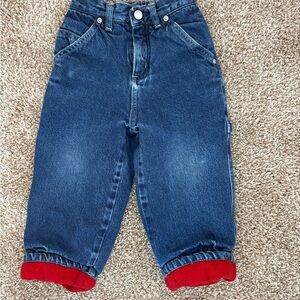 Vintage Old Navy Fleece Lined Carpenter Jeans, 2T